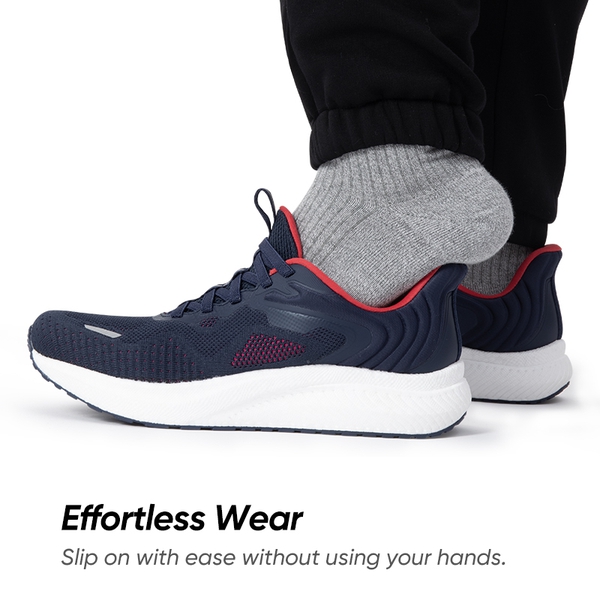 Men's Knitted Comfortable Walking Sneakers - NAVY - 2
